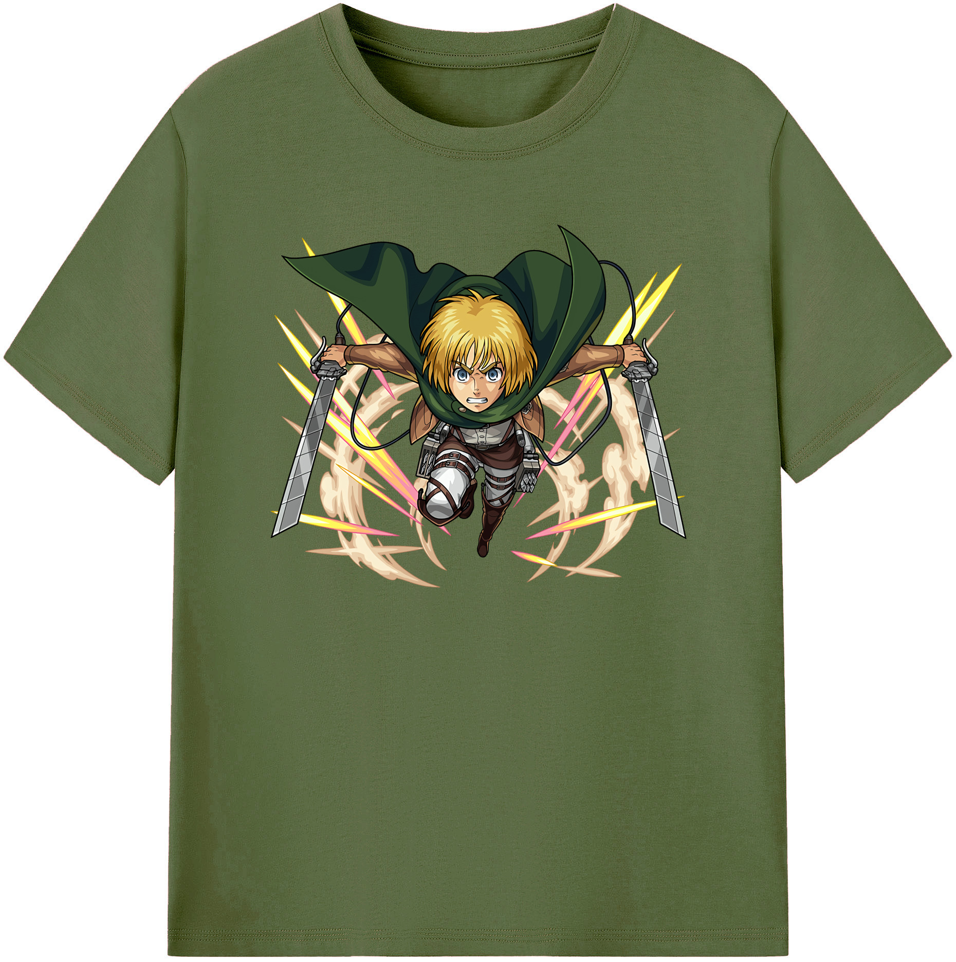（画像用） 進撃の巨人 アルミン·アルレルト Attack on Titan Armin Arlert 綿100％半袖Tシャツ（フロントプリント）